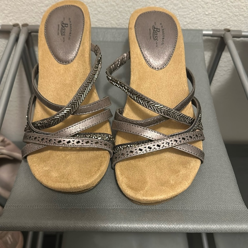 Sparkly wedge sandals